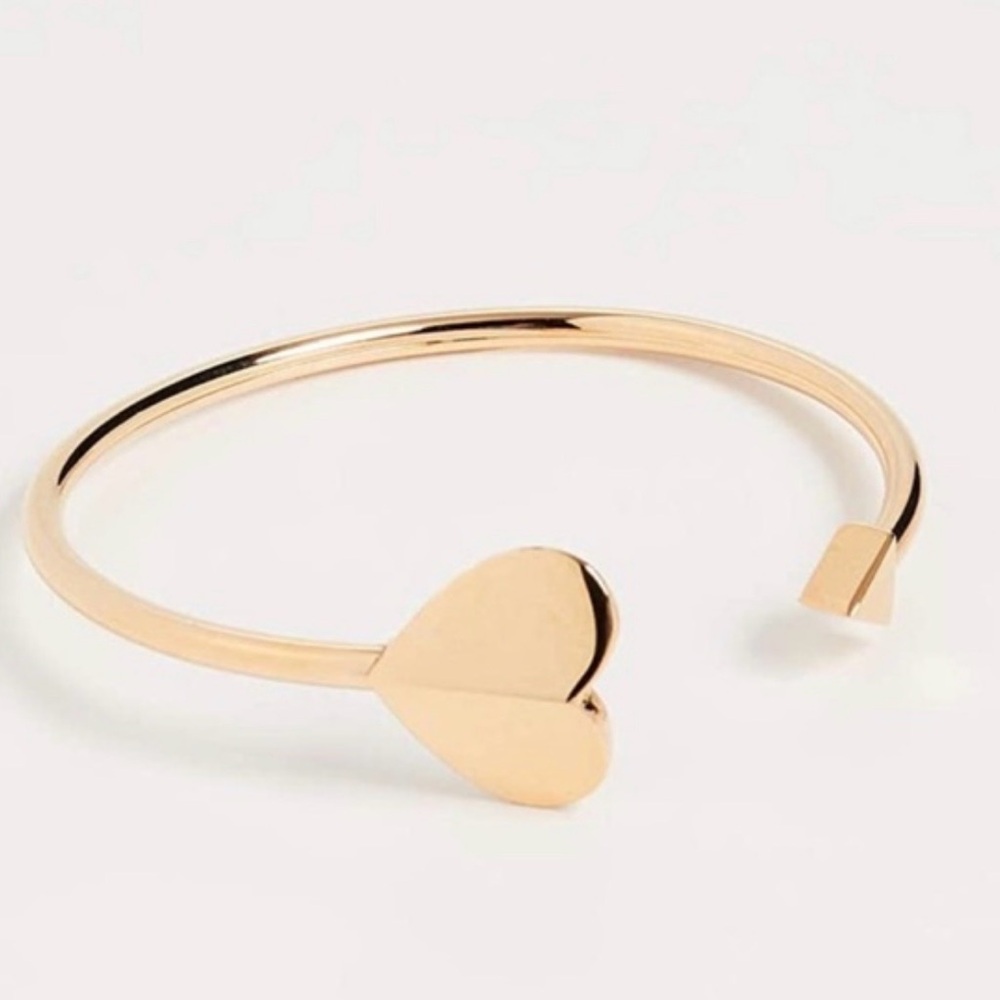 Kate Spade Gold Heart & Arrow Cuff Bangle Bracelet